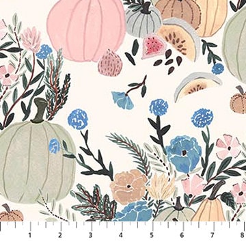 Pumpkins Cream 90849-11 | Autumn Forage by Boccaccini Meadows | Figo Fabrics | Continuous Yardage | Fat Quarter | Quilting Fabric