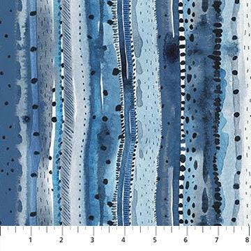 Stripes Blue 90852-42 | Autumn Forage by Boccaccini Meadows | Figo Fabrics | Continuous Yardage | Fat Quarter | Quilting Fabric