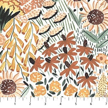 Sunflowers Gold 90848-50 | Autumn Forage by Boccaccini Meadows | Figo Fabrics | Continuous Yardage | Fat Quarter | Quilting Fabric