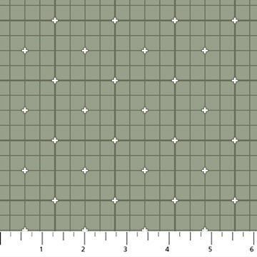 Grid Green 92011-74 | Serenity by Ghazal Razavi | Figo Fabrics | Continuous Yardage | Fat Quarter | Quilting Fabric