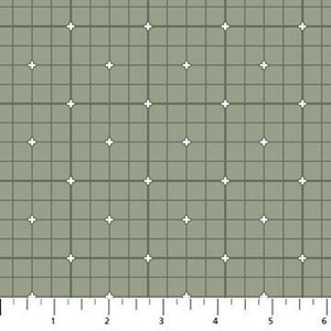Grid Green 92011-74 | Serenity by Ghazal Razavi | Figo Fabrics | Continuous Yardage | Fat Quarter | Quilting Fabric