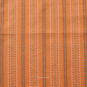 PREORDER Stitch Stripe in Rust CSW-04-RUST | Canyon Springs by Fableism Supply Co. | Continuous Yardage | Fat Quarter