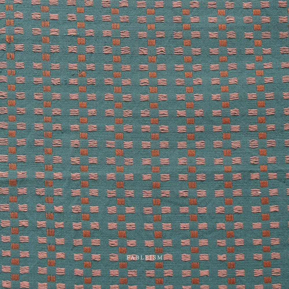 PREORDER Basket Weave in Teal CSW-05-TEAL | Canyon Springs by Fableism Supply Co. | Continuous Yardage | Fat Quarter
