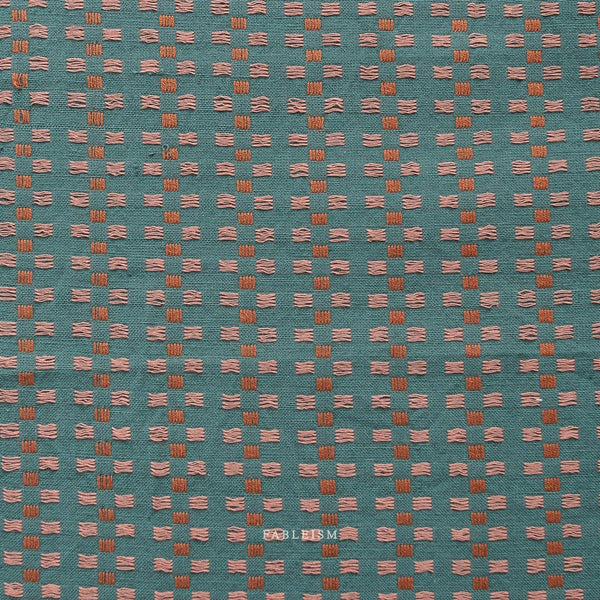 PREORDER Basket Weave in Teal CSW-05-TEAL | Canyon Springs by Fableism Supply Co. | Continuous Yardage | Fat Quarter