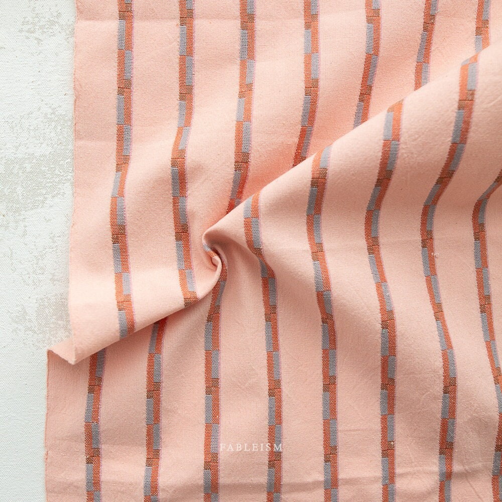 Preorder Track Stripe in Blossom Pink CSW-10-BLOSSOM-PINK | Canyon Springs by Fableism Supply Co. | Continuous Yardage | Fat Quarter