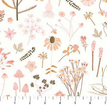 Botanical White 90875-10 | The Botanist by Pippa Shaw | Figo Fabrics | Continuous Yardage | Fat Quarter | Quilting Fabric