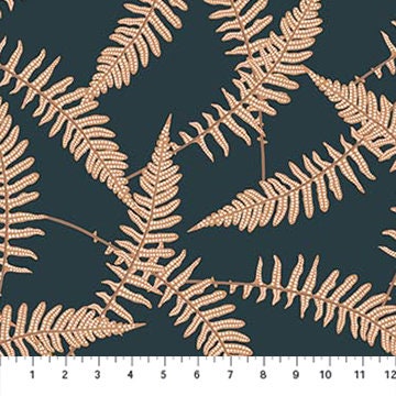 Ferns Navy 90880-49 | The Botanist by Pippa Shaw | Figo Fabrics | Continuous Yardage | Fat Quarter | Quilting Fabric