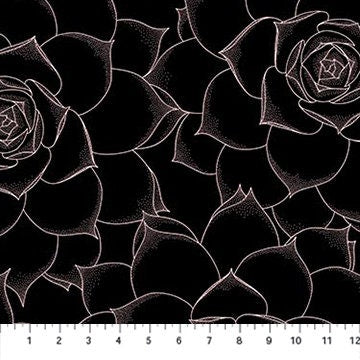 Roses Black 90879-99 | The Botanist by Pippa Shaw | Figo Fabrics | Continuous Yardage | Fat Quarter | Quilting Fabric