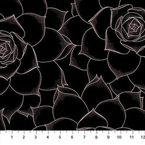 Roses Black 90879-99 | The Botanist by Pippa Shaw | Figo Fabrics | Continuous Yardage | Fat Quarter | Quilting Fabric