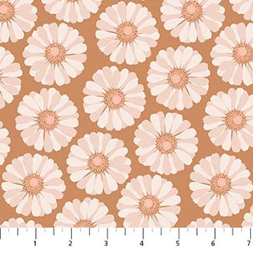 Zinnia Rust 90876-32 | The Botanist by Pippa Shaw | Figo Fabrics | Continuous Yardage | Fat Quarter | Quilting Fabric