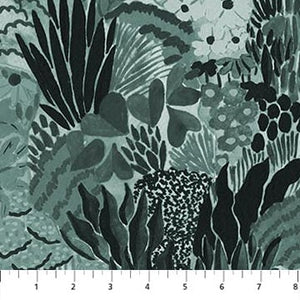 Garden Teal RC90886-62 | Green World by Boccaccini Meadows | Figo Fabrics | Continuous Yardage | Fat Quarter | Quilting Fabric