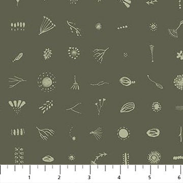 Seeds Green 90854-72 | Autumn Forage by Boccaccini Meadows | Figo Fabrics | Continuous Yardage | Fat Quarter | Quilting Fabric
