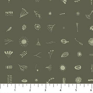 Seeds Green 90854-72 | Autumn Forage by Boccaccini Meadows | Figo Fabrics | Continuous Yardage | Fat Quarter | Quilting Fabric