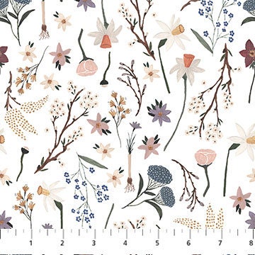 Floral White 90795-10 | Trek by Boccaccini Meadows | Figo Fabrics | Continuous Yardage | Fat Quarter | Quilting Fabric