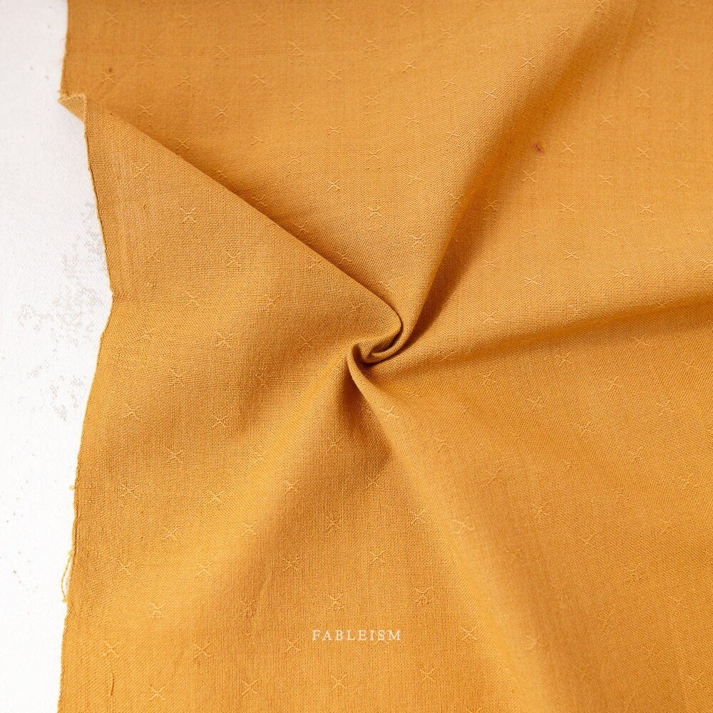 Honey FSW-065-HONEY | Sprout Woven by Fableism Supply Co. | Continuous Yardage | Fat Quarter | Cotton Yarn Dyed Wovens