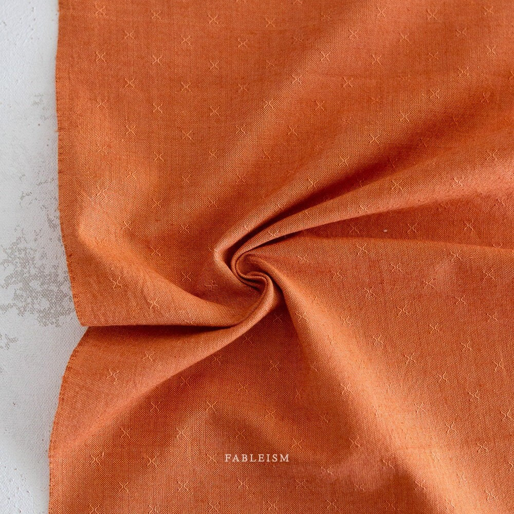 Pumpkin FSW-092-PUMPKIN | Sprout Woven by Fableism Supply Co. | Continuous Yardage | Fat Quarter | Cotton Yarn Dyed Wovens