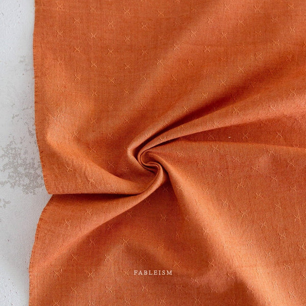 Pumpkin FSW-092-PUMPKIN | Sprout Woven by Fableism Supply Co. | Continuous Yardage | Fat Quarter | Cotton Yarn Dyed Wovens
