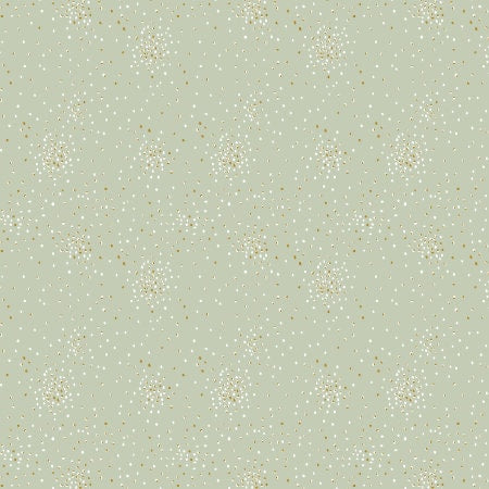 Clusters Iced Mint Metallic CS107-IM15M | Cotton + Steel Basics | Blender Fabric | Continuous Yardage | Fat Quarter