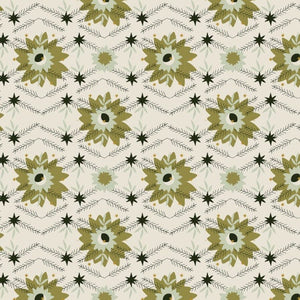 Poinsettia Moss Metallic AC600-MO3M | Tinsel On The Trail by Ash Cascade | Cotton + Steel | Continuous Yardage | Christmas Fabric