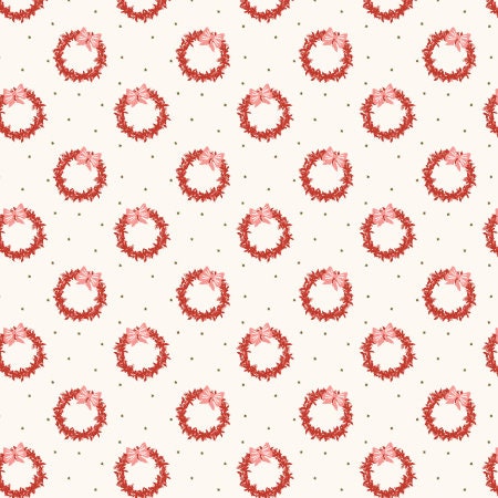 Wreath Candy Cane AC601-CC2 | Tinsel On The Trail by Ash Cascade | Cotton + Steel | Continuous Yardage | Christmas Fabric