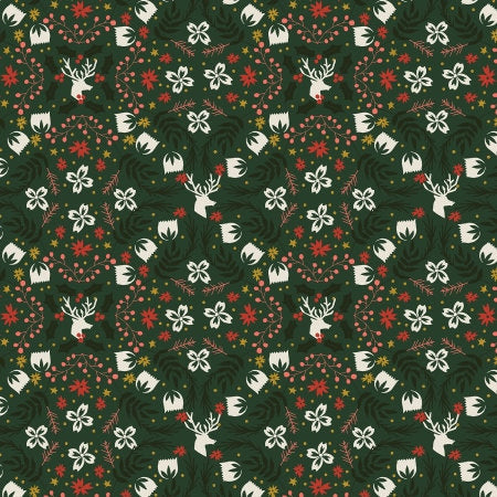 Gather Festive Metallic AC602-FE1M | Tinsel On The Trail by Ash Cascade | Cotton + Steel | Continuous Yardage | Christmas Fabric