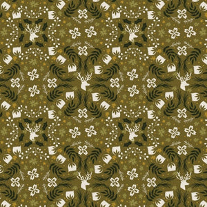 Gather Forest Metallic AC602-FO3M | Tinsel On The Trail by Ash Cascade | Cotton + Steel | Continuous Yardage | Christmas Fabric