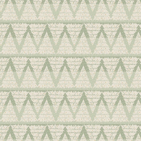 Tree Hunt Hemlock Metallic AC603-HE1M | Tinsel On The Trail by Ash Cascade | Cotton + Steel | Continuous Yardage | Christmas Fabric