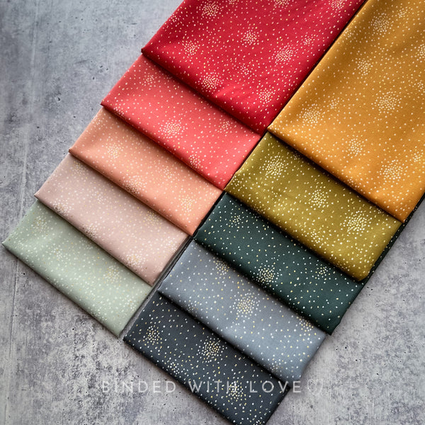 Clusters II Bundle | 10 Print Precut Bundle | Cotton + Steel | Gold Metallic Accent | Fat Quarter Bundle | Half Yard Bundle | BUNDLE-231