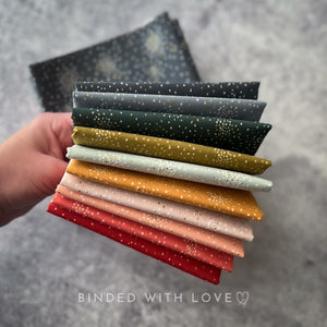 Clusters II Bundle | 10 Print Precut Bundle | Cotton + Steel | Gold Metallic Accent | Fat Quarter Bundle | Half Yard Bundle | BUNDLE-231