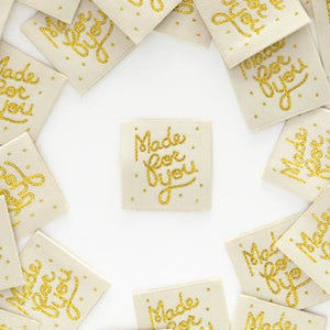 Made For You Woven Labels | Sarah Hearts Labels | 8 Pack Sewing Woven Labels | Gift for Sewist or Quilter