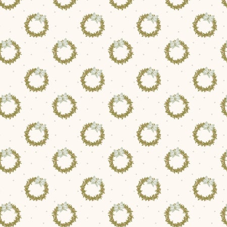 Wreath Sage AC601-SA3 | Tinsel On The Trail by Ash Cascade | Cotton + Steel | Continuous Yardage | Christmas Fabric