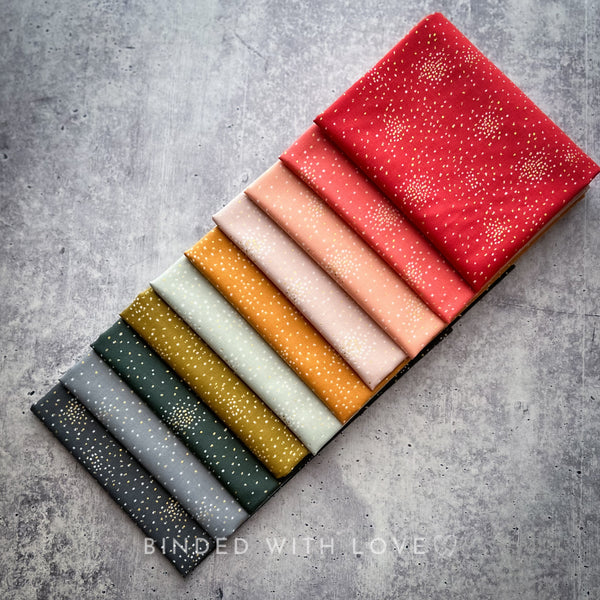 Clusters II Bundle | 10 Print Precut Bundle | Cotton + Steel | Gold Metallic Accent | Fat Quarter Bundle | Half Yard Bundle | BUNDLE-231