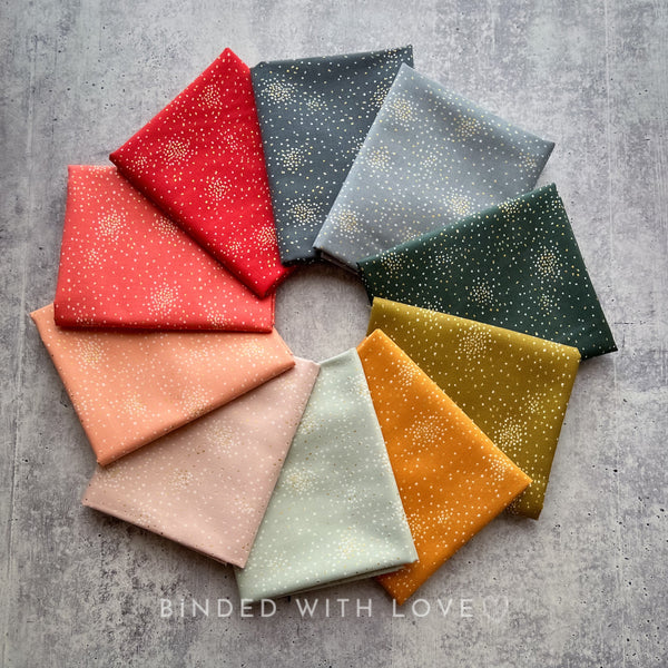 Clusters II Bundle | 10 Print Precut Bundle | Cotton + Steel | Gold Metallic Accent | Fat Quarter Bundle | Half Yard Bundle | BUNDLE-231