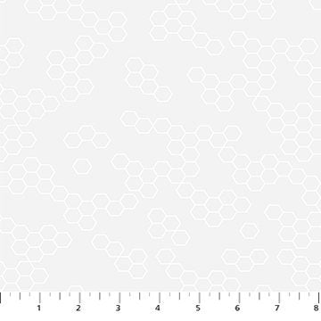 Hexies White Pigment 92031-10 | Dovetail by Ghazal Razavi | Figo Fabrics | Continuous Yardage | Fat Quarter | Quilting Fabric | Low Volume