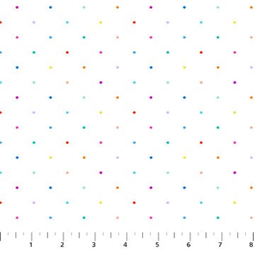 Ditsy Dots White Multi 92026-10 | Dovetail by Ghazal Razavi | Figo Fabrics | Continuous Yardage | Fat Quarter | Quilting Fabric | Low Volume