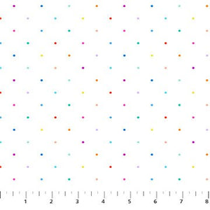 Ditsy Dots White Multi 92026-10 | Dovetail by Ghazal Razavi | Figo Fabrics | Continuous Yardage | Fat Quarter | Quilting Fabric | Low Volume