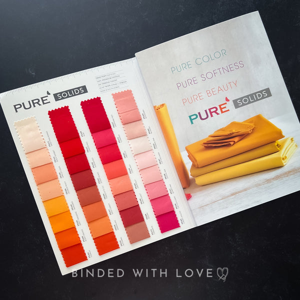 Art Gallery Fabrics 2024 Pure Solids Color Card | Pure Solids Full Collection Color Card | 203 Fabric Swatches | Six Fold 8in x 11in