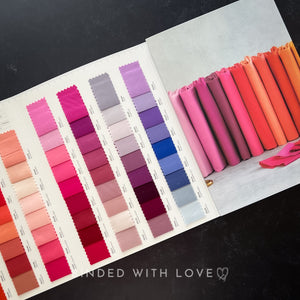 Art Gallery Fabrics 2024 Pure Solids Color Card | Pure Solids Full Collection Color Card | 203 Fabric Swatches | Six Fold 8in x 11in