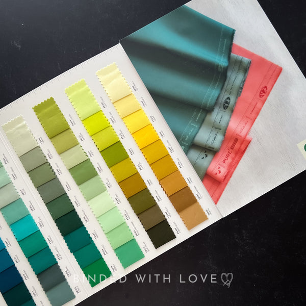 Art Gallery Fabrics 2024 Pure Solids Color Card | Pure Solids Full Collection Color Card | 203 Fabric Swatches | Six Fold 8in x 11in