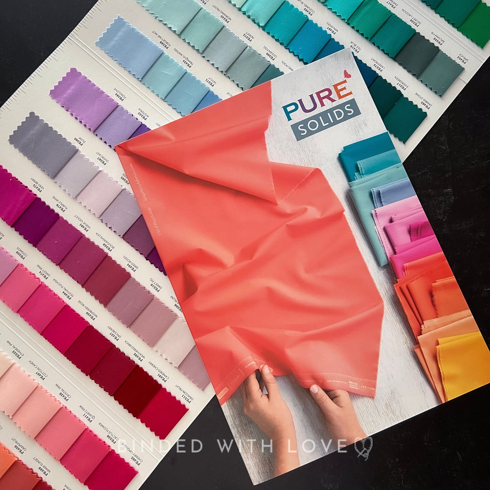 Art Gallery Fabrics 2024 Pure Solids Color Card | Pure Solids Full Collection Color Card | 203 Fabric Swatches | Six Fold 8in x 11in