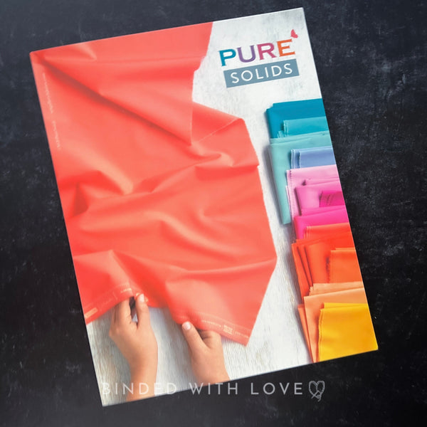 Art Gallery Fabrics 2024 Pure Solids Color Card | Pure Solids Full Collection Color Card | 203 Fabric Swatches | Six Fold 8in x 11in