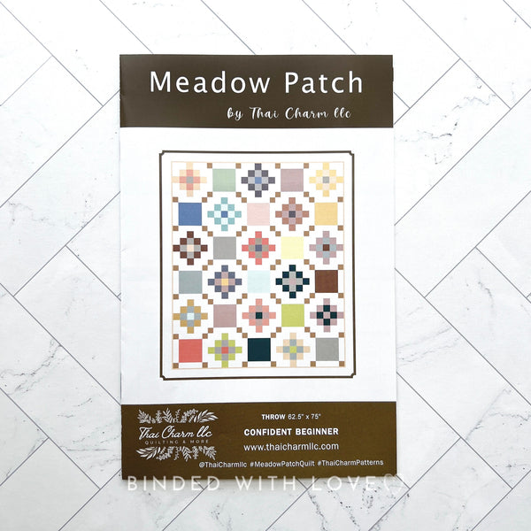 Meadow Patch Quilt by Thai Charm LLC | Printed Paper Pattern | Modern Quilt Pattern | Confident Beginner Skill Level