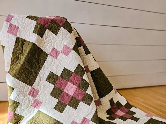 Meadow Patch Throw Quilt Kit | Pattern and Kit Designed by Thai Charm | Pattern NOT INCLUDED | Modern Quilt Kit | 62.5in x 75in