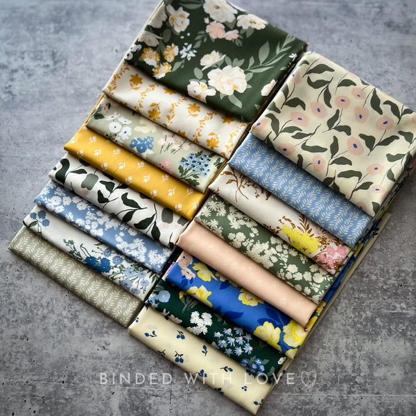 A Year In Petals by Bonnie Christine | Full Collection 16 Prints + Binding Fab | Art Gallery Fabrics | Fat Quarter Bundle | Half Yard Bundle