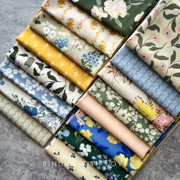 A Year In Petals by Bonnie Christine | Full Collection 16 Prints + Binding Fab | Art Gallery Fabrics | Fat Quarter Bundle | Half Yard Bundle