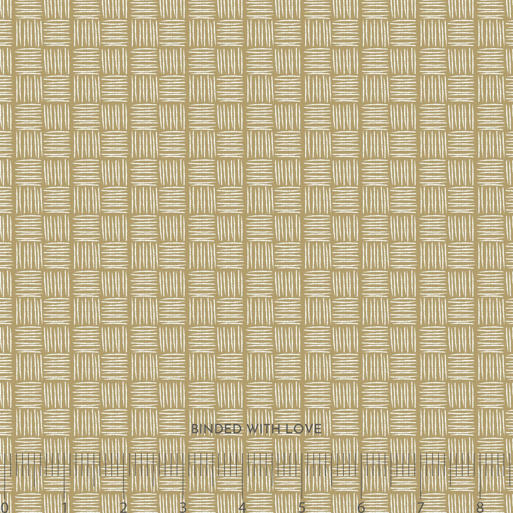 Basket Weave Lt Gold 7108-44 | Cottage Farmhouse Fusion by Maureen Fiorellini | Studio E Fabrics | Continuous Yardage | Fat Quarter