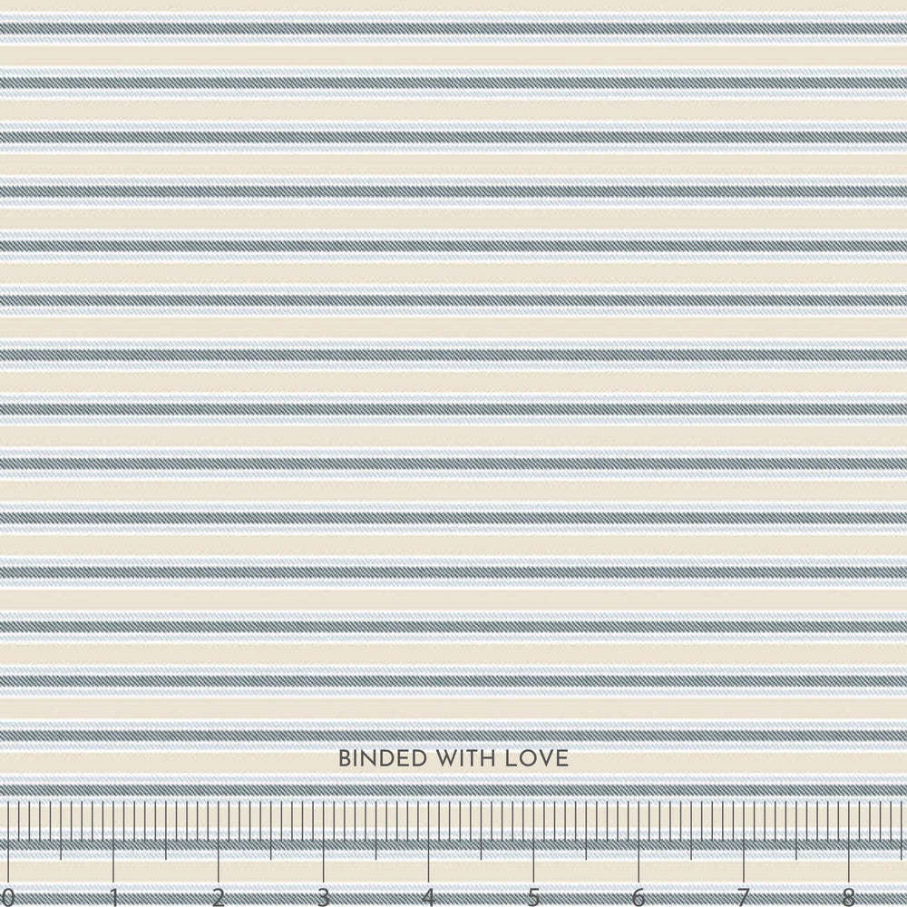 Ticking Stripe Cream 7107-47 | Cottage Farmhouse Fusion by Maureen Fiorellini | Studio E Fabrics | Continuous Yardage | Fat Quarter