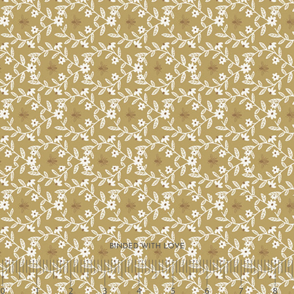 Bees Dark Golden 7593-44 | Garden Party by Maureen Fiorellini | Studio E Fabrics | Continuous Yardage | Fat Quarter