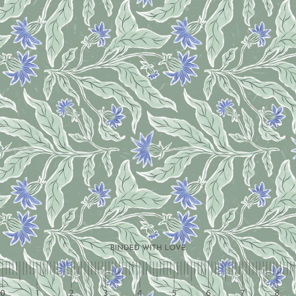Thistle Green 90938-62 | Golden Hour by Jill Labieniec | FIGO Fabrics | Continuous Yardage | Fat Quarter