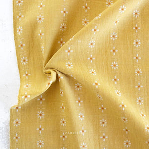 Daisies in Sulfur FOR-DAI-16-SULFUR | Forest Forage by Fableism Supply Co. | Continuous Yardage | Fat Quarter | Yarn Dyed Wovens